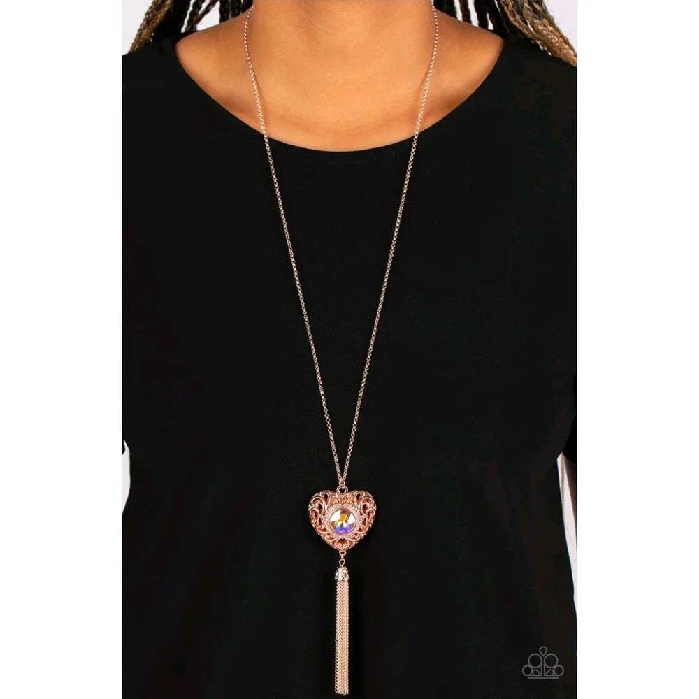 Paparazzi Prismatic Passion Rose Gold Iridescent Necklace - NWT Sparkling